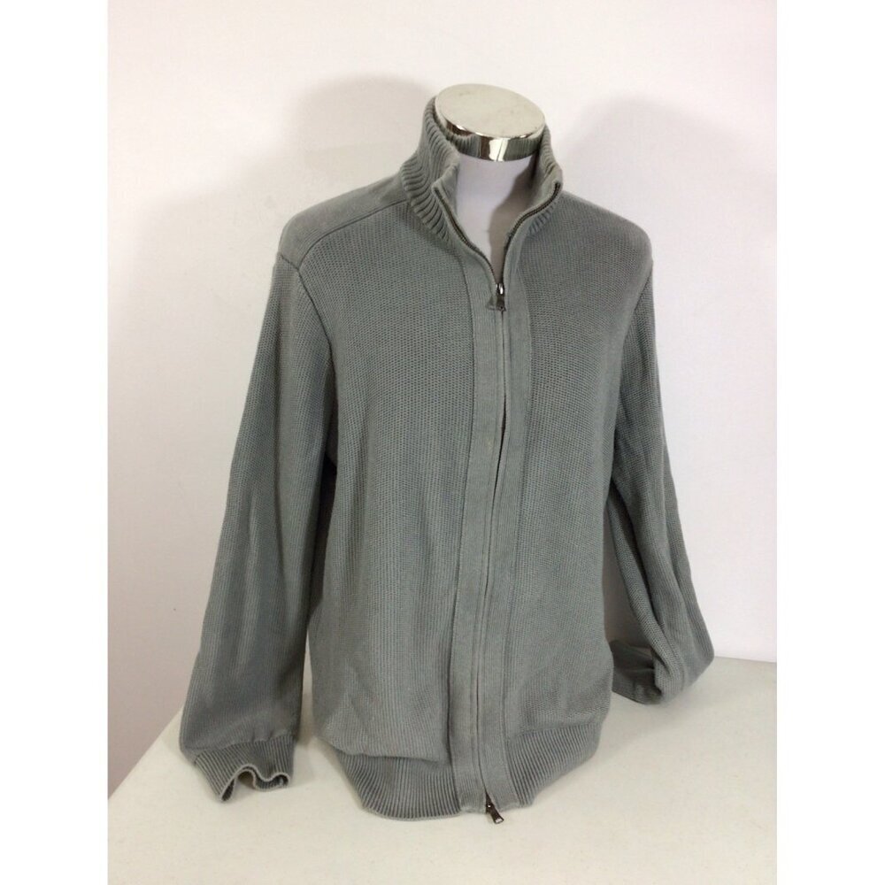 Banana Republic Sweater Gray Full Zip Mock Mens XL